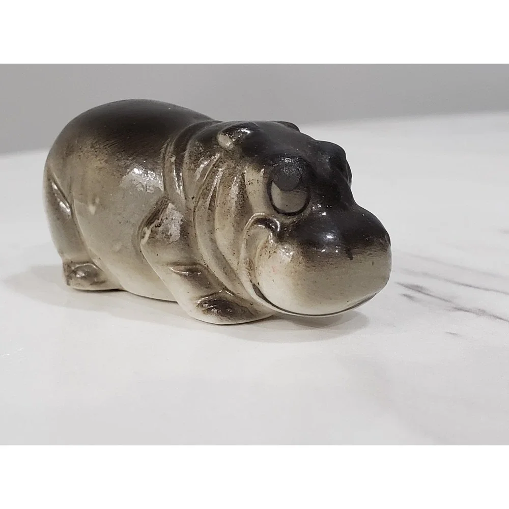 Vintage Miniature Baby Hippo‎ Hippopotamus Ceramic Trinket Mini Decor House